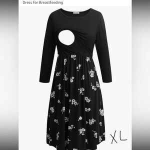 Nursing Black Floral Women's Dress